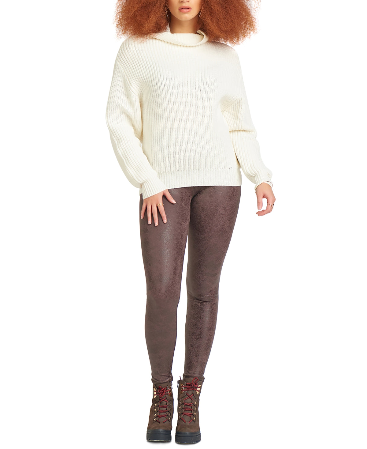 Black Tape Mock-Neck Sweater