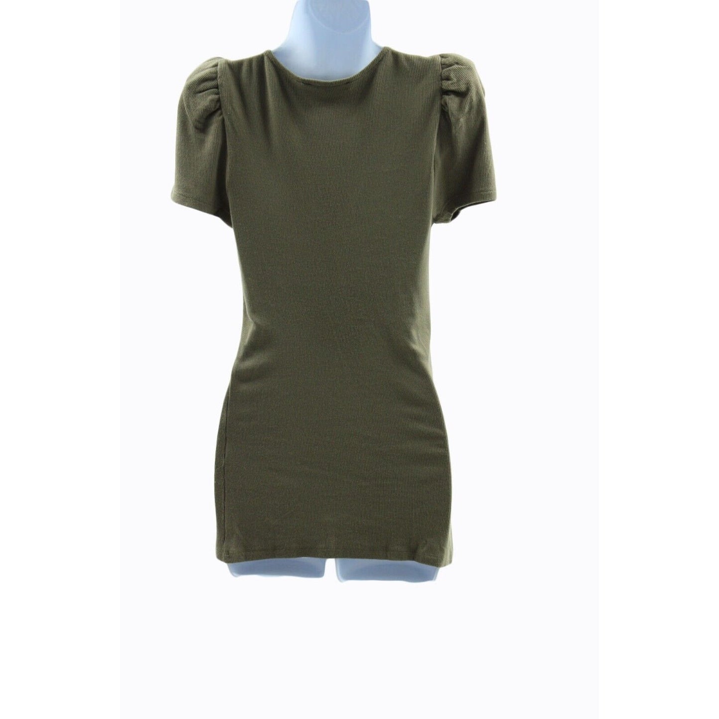 Inc International Concepts Women Ribbed Ruched Top Size Small Hunter Green