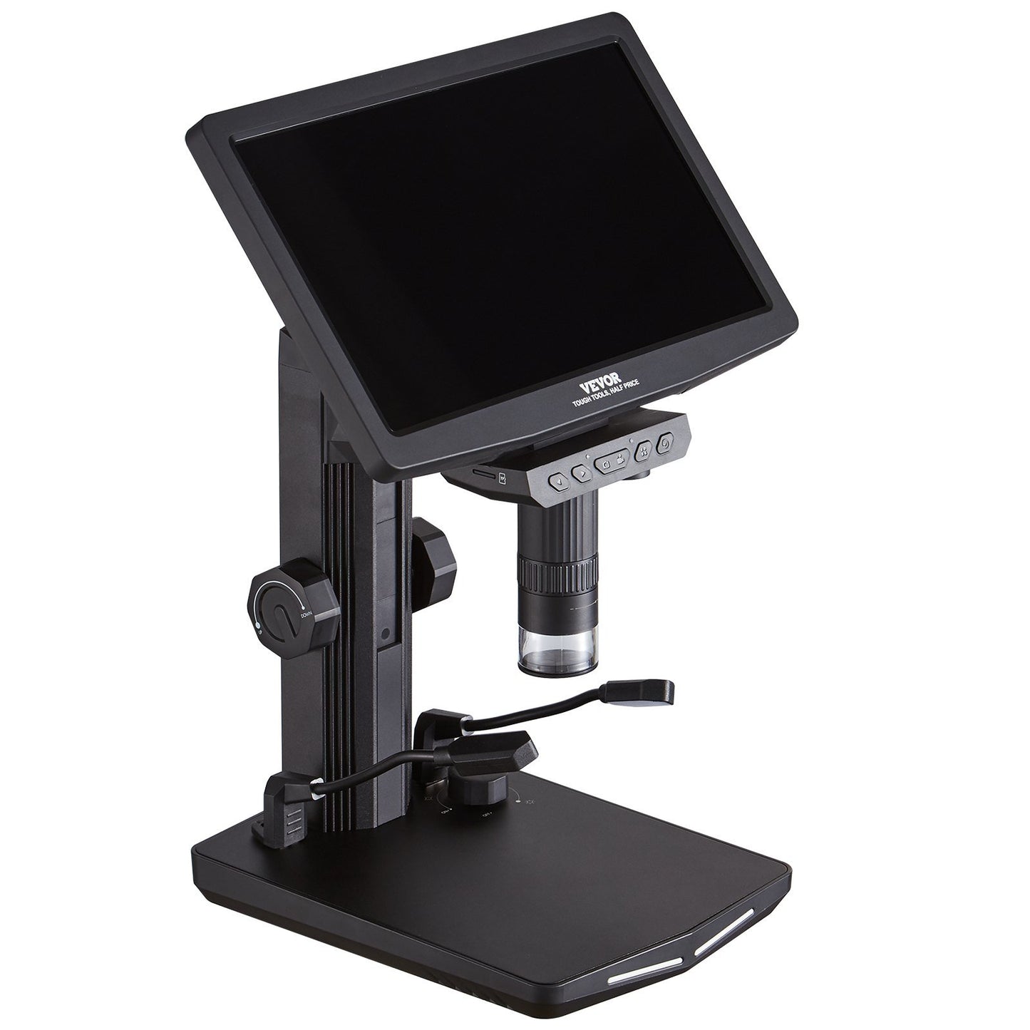 10.1" HDMI LCD Digital Microscope for Adults, Soldering Electron Microscope 1300X with IPS Screen, 8 LED Lights, 2 Flexible Side Lights, PC View, USB Coin Microscope for Windows/MacOS/TV, 32GB