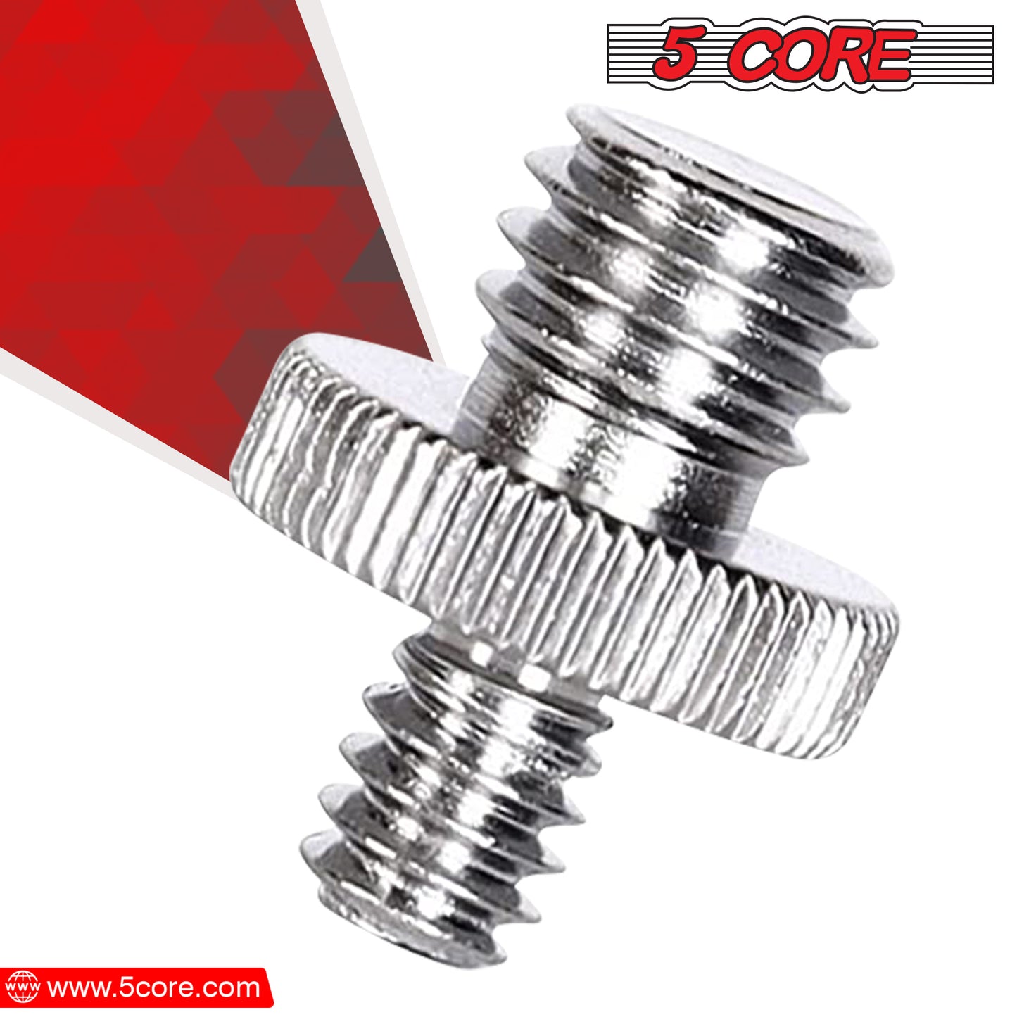 5 Core 1/4" Male to 3/8"-16 Male Threaded Tripod Screw Adapter Standard Tripod Mounting Thread Camera Adapter Converter for Camera Cage Mount Light Stand Monopod 5 Pack