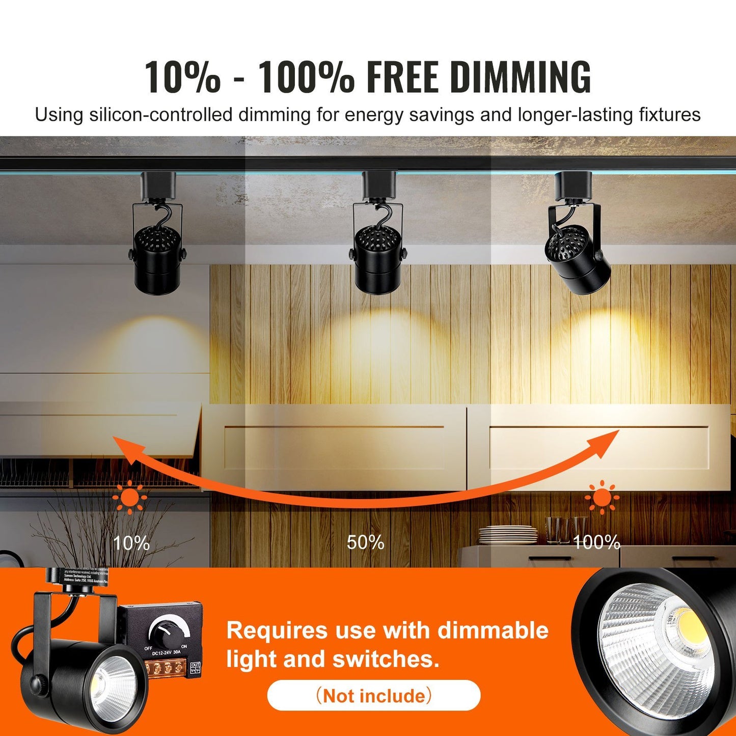 LED Track Lighting Heads, 6.5W 3000K 470lm Warm White, Dimmable H Type Track Light Head, CRI85+ True Color Rendering Adjustable Tilt Angle Track Lighting Fixture for Accent Retail, 12 Pack Black