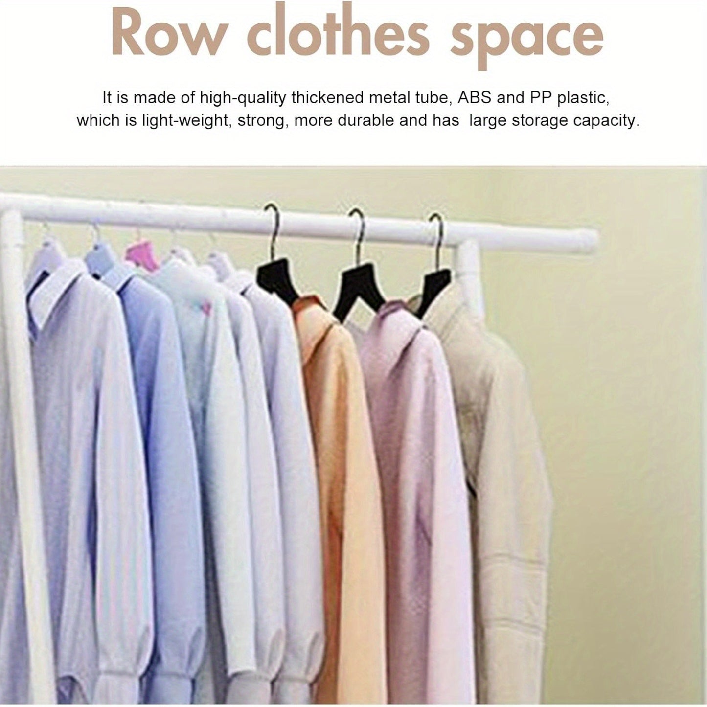 Clothes Rack Small Metal Garment Rack with Shelves for bedroom Rolling clothing rack for Hanging Clothes on Wheels for Hanging Clothes, clothes rack (White