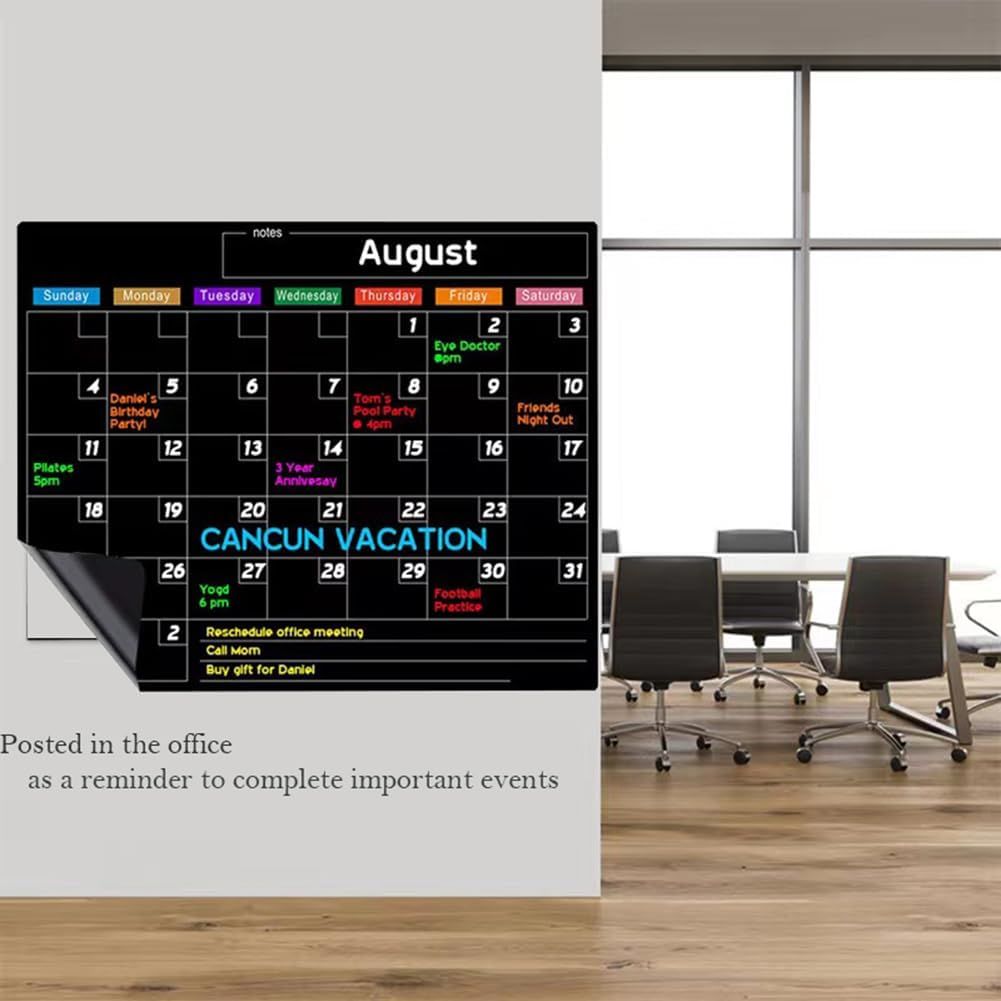Magnetic Calendar for Fridge,with 3 Dry Erase Markers & Magnetic Pen Holder,Magnetic Monthly and Memo for Refrigerator, Fridge Calendar Dry Erase Set