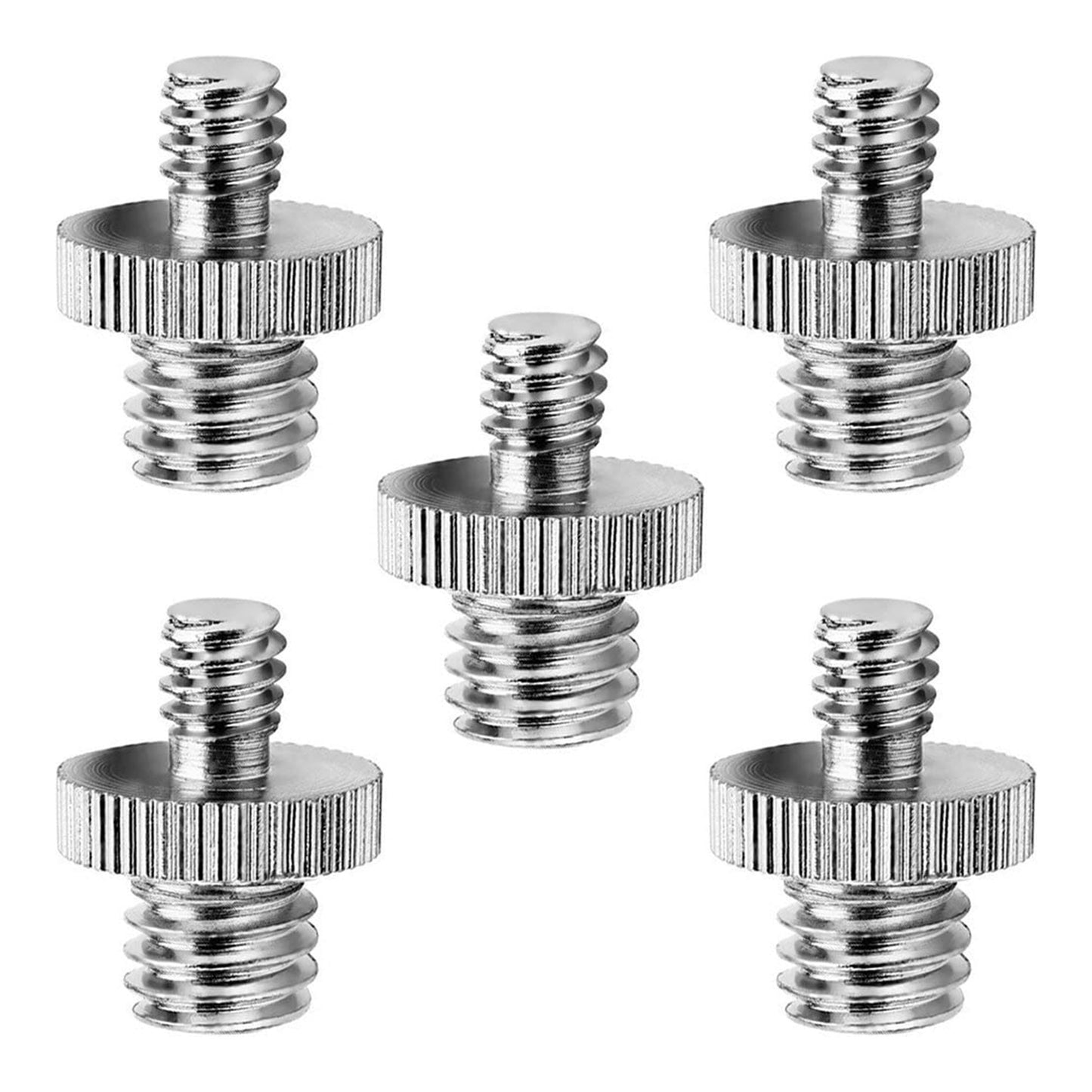 5 Core 1/4" Male to 3/8"-16 Male Threaded Tripod Screw Adapter Standard Tripod Mounting Thread Camera Adapter Converter for Camera Cage Mount Light Stand Monopod 5 Pack