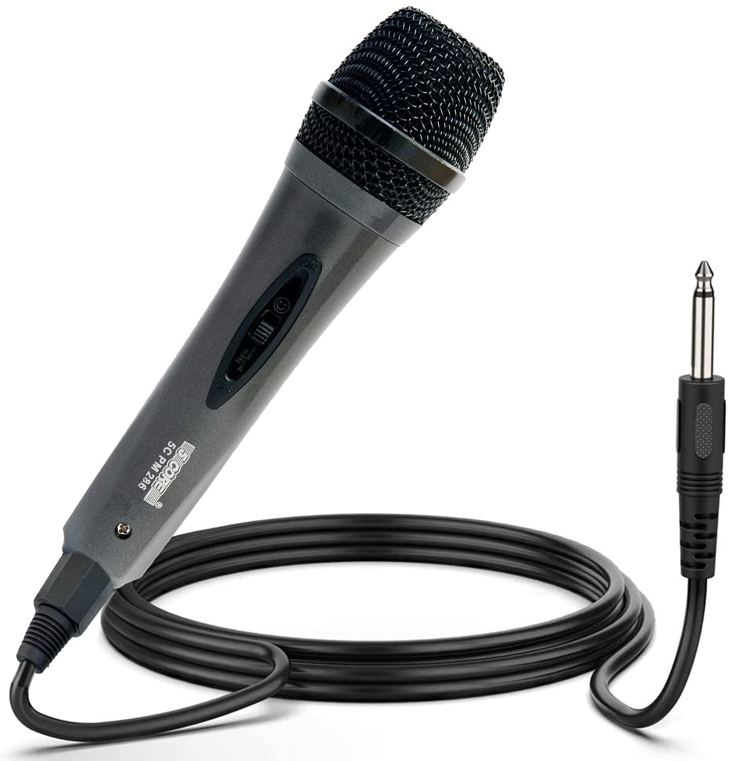 5 Core Microphone XLR Dynamic Mic Karaoke Singing Handheld Microfono Wired Professional Unidirectional 1/4 Plug In Cord Connection for Vocal DJ Music - PM-286