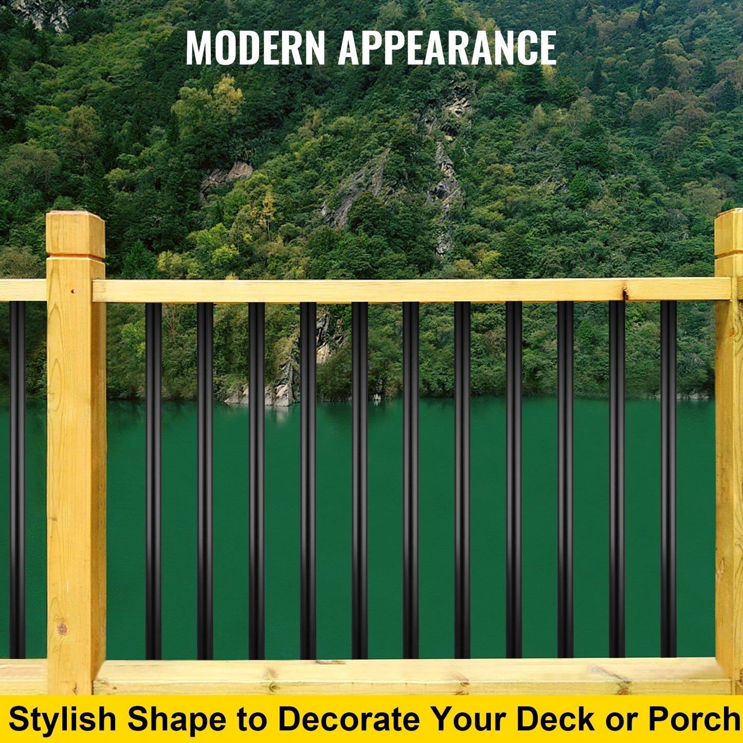 Deck Balusters, 51 Pack Metal Deck Spindles, 32"x0.75" Staircase Baluster with Screws, Aluminum Alloy Deck Railing for Wood and Composite Deck, Circle Baluster for Outdoor Stair Deck Porch