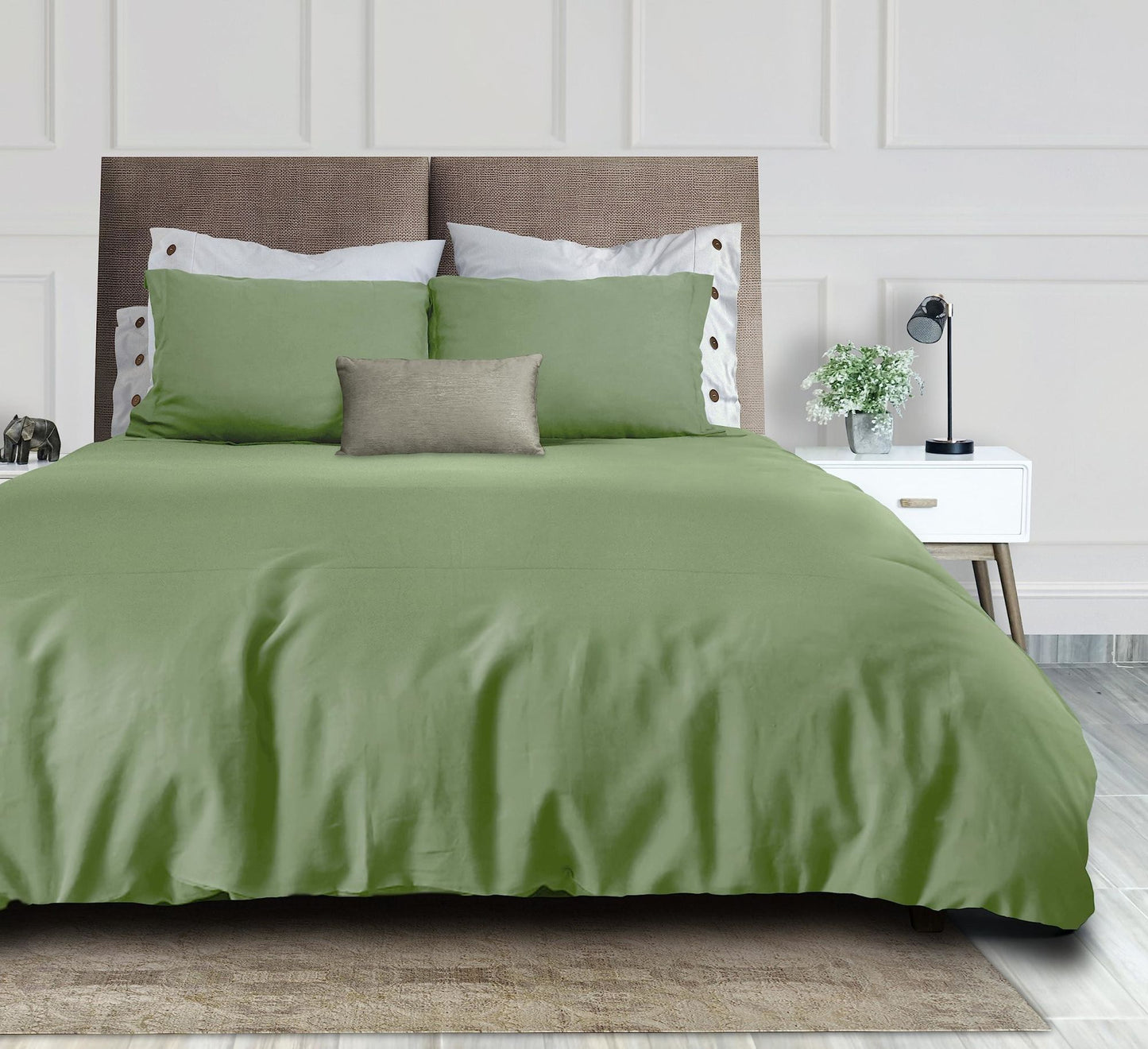 Sage Green Duvet Cover Queen Size Microfiber Duvet Cover with Zipper Duvet Cover Set with 2 Pillow Shams Luxury Soft Comforter Cover Queen Size 90 x 90 | Comforter Not Included