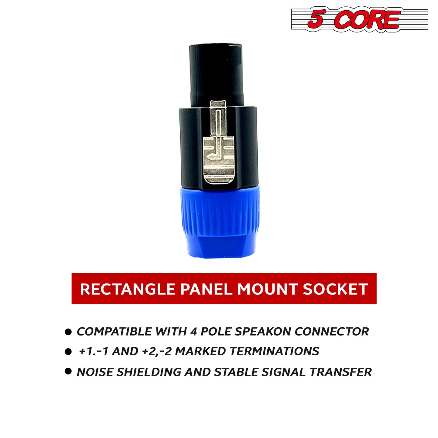 5 Core Speakon Adapter 6 Pack • High Quality Audio Jack Male Audio Pin • Speaker Adapter Connector - SPKN BGO 6PK