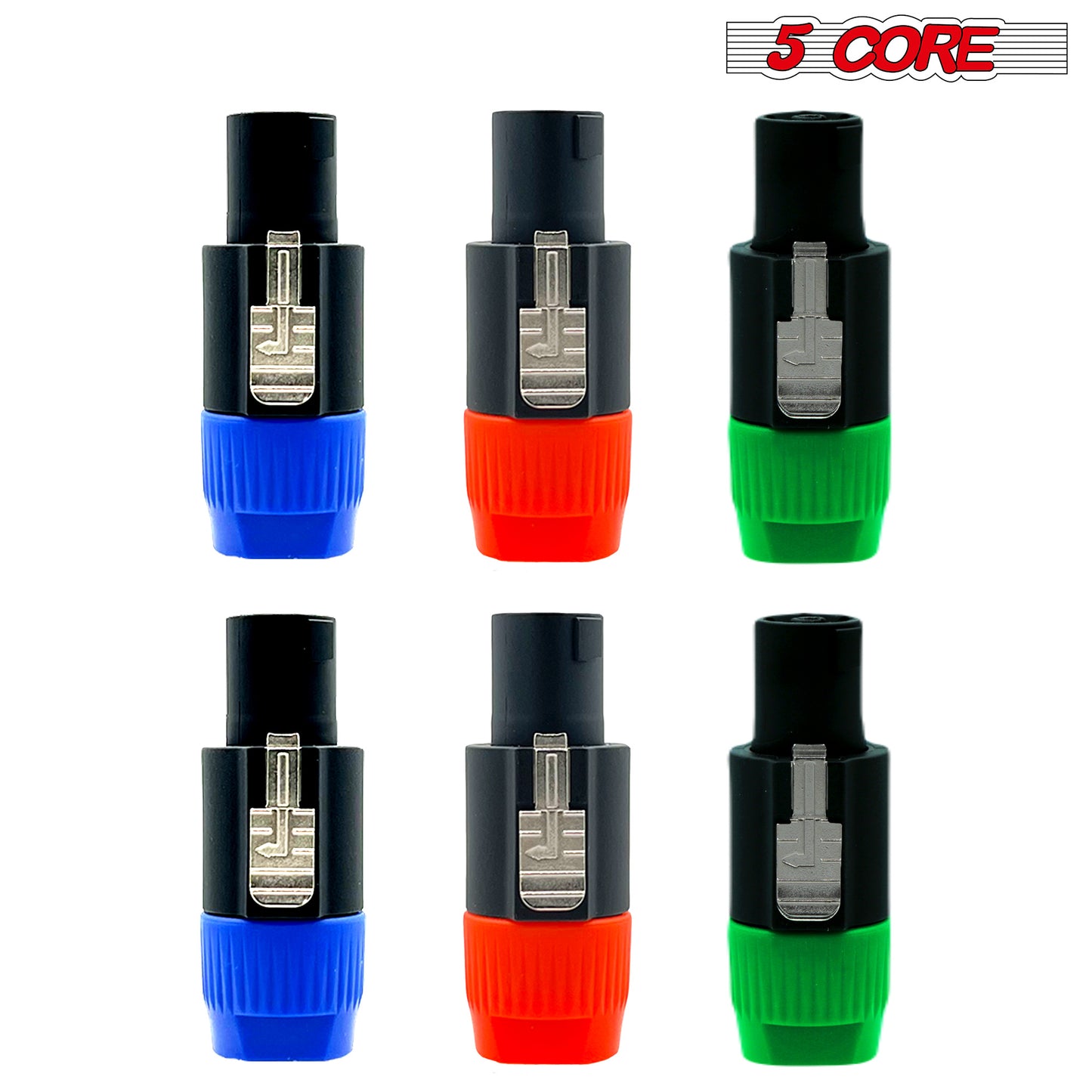 5 Core Speakon Adapter 6 Pack • High Quality Audio Jack Male Audio Pin • Speaker Adapter Connector - SPKN BGO 6PK