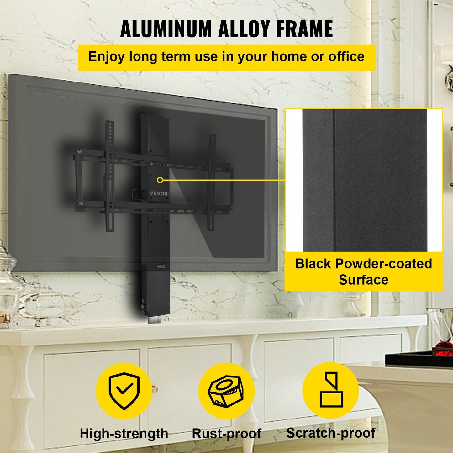 Motorized TV Lift Stroke Length 28 Inches Motorized TV Mount Fit for Max.50 Inch TV Lift with Remote Control Height Adjustable 38-65 Inch,Load Capacity 132 Lbs