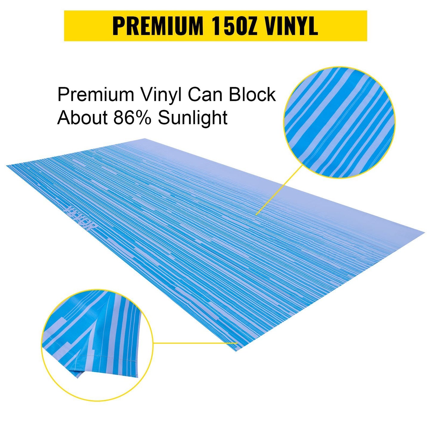 RV Awning 16' Camper Awning Fabric Ocean Blue Fade