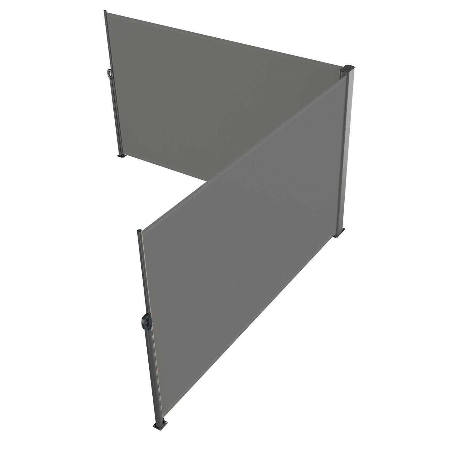 Retractable Side Awning, 71''x 236'' Full Aluminum Rust-Proof Patio Sunshine Screen, Outdoor Privacy Divider & Wind Screen, Works for Courtyard, Balcony, Roof Terraces and Pools, Gray