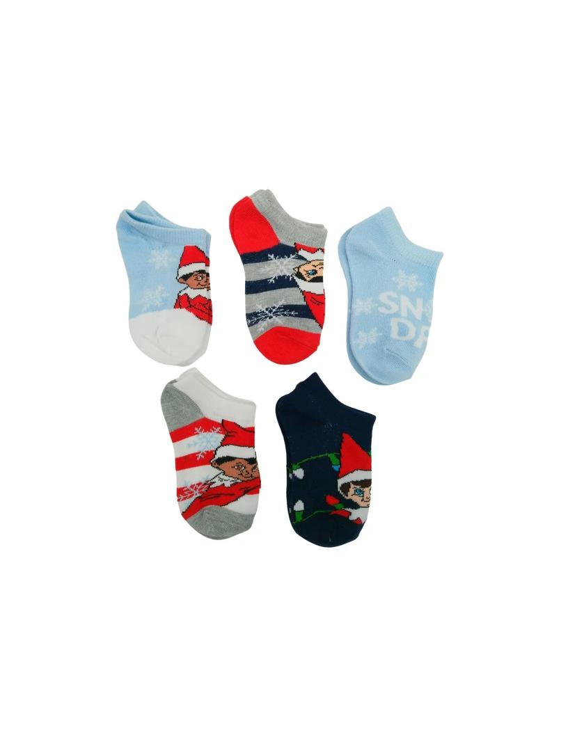 5 Pack Elf On The Shelf Snow Days No Show Socks Size 4-6 Shoe Size 7-10