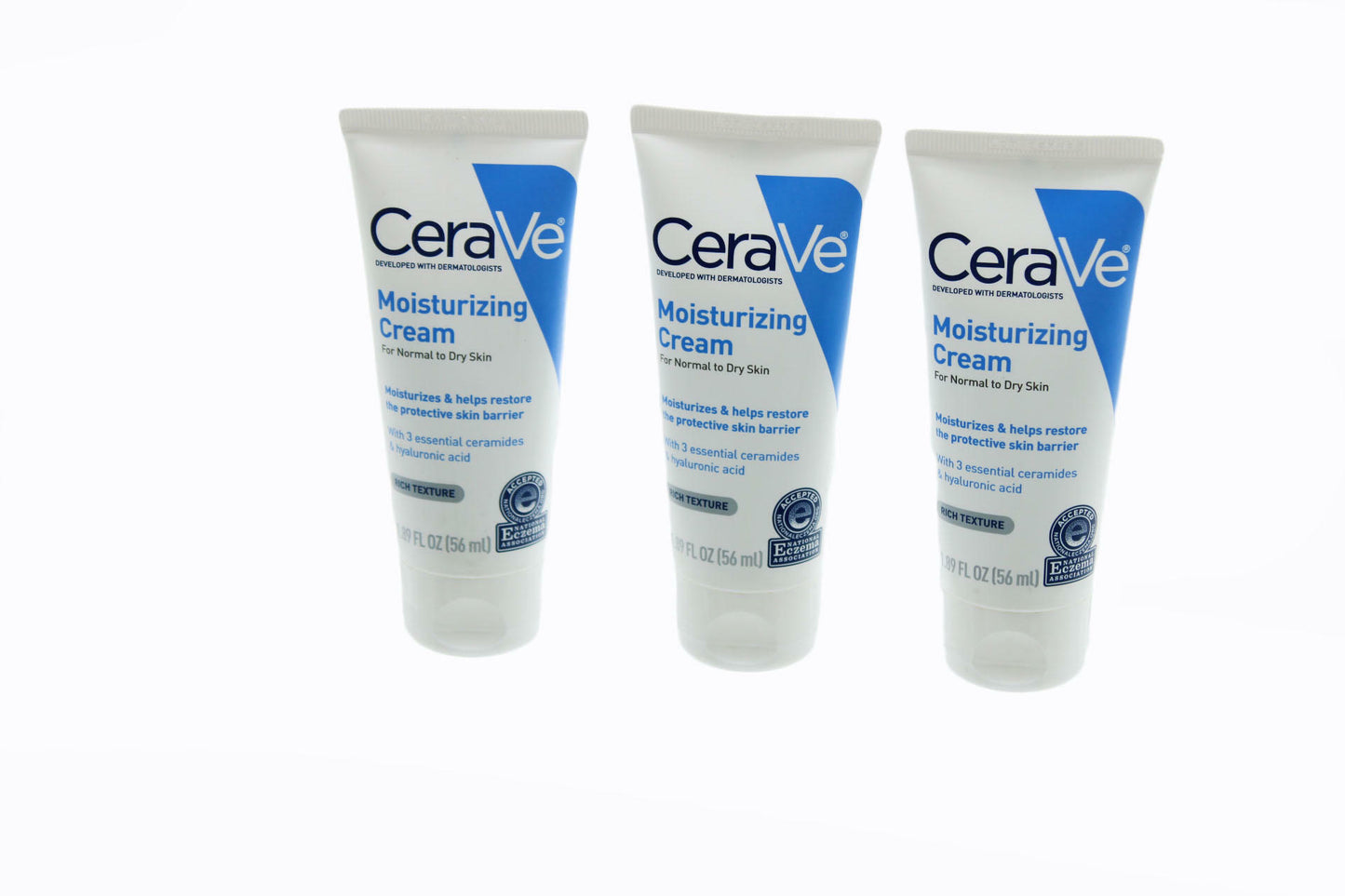 CeraVe Moisturizing Cream For Normal to Very Dry Skin 1.89 oz 3 Tubes