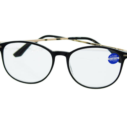 Reading Glasses kunchu Unisex TR90 Reading Glasses  (Black,3.00x)