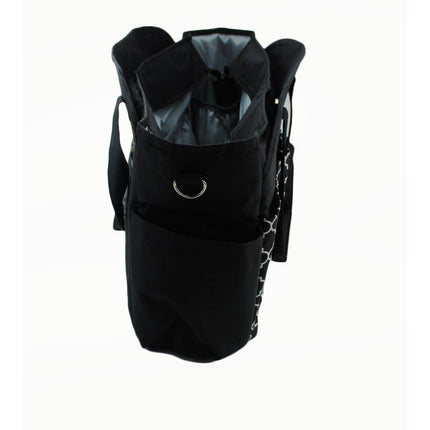 Black Quatrefoil Diaper Bag Tote Multi-Pocket Travel Baby Bag Organizer