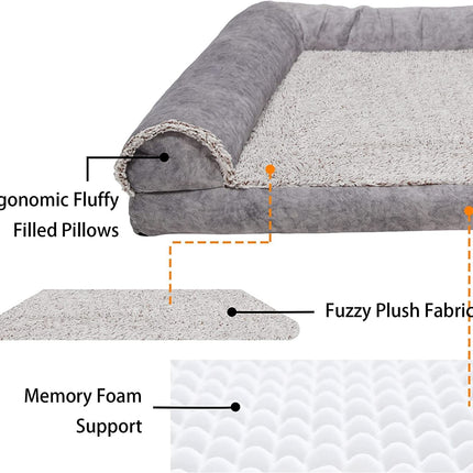 QUVITA Luxury Large Dog Bed with Removable Pillow and Memory Foam  X Large Off