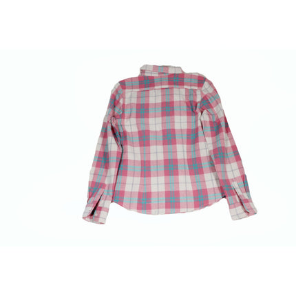 Women Shirt Debao&Co Plaid Button Down Shirt Long Sleeve  Pink Blue White Sz S