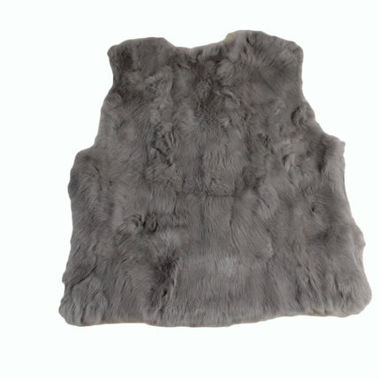 Women Vest La Fiorentina Women's Plush Rabbit Fur Vest Size Size S/M Gray