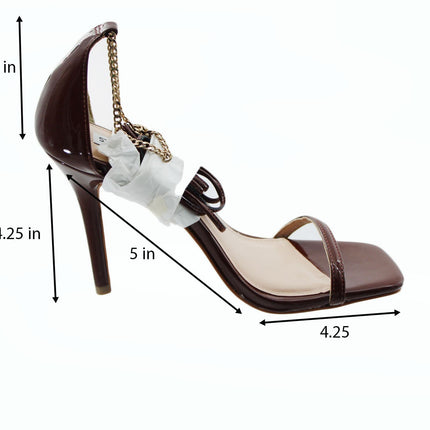 Women Sandals Steve Madden Wister Chain Trim Strappy Sandals Size 7 Cognac