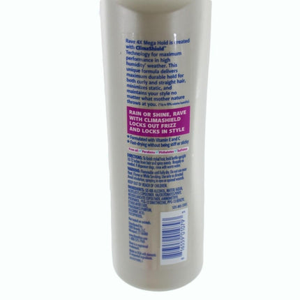 Hair Spray Rave 4x Mega old Hair Spray w/ Clima Shield 11 oz