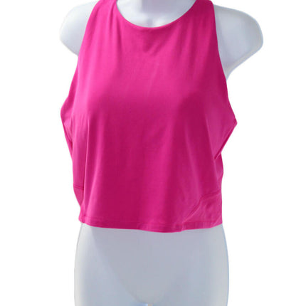 Teen Girls Cropped Shelf Bra Tank Top Size XL Vibrant Pink