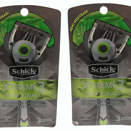 Men Razor Schick Xtreme3 Pivot Ball 3 Blades Men Disposable Razor 1223-2 Pack
