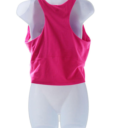 Teen Girls Cropped Shelf Bra Tank Top Size XL Vibrant Pink