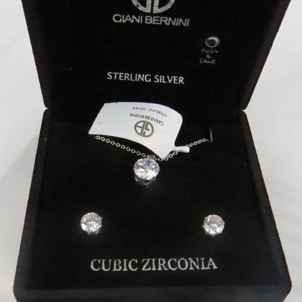 Giani Bernini 2-Pc. Cubic Zirconia Pendant Necklace & Stud Earrings Set