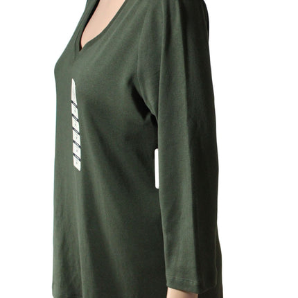 Women Top St. John's Bay Women 3/4 Sleeve Tee Size M Hunter Green