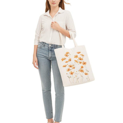 Women Tote Miss Adola Cotton Shopping Tote Flowers Design