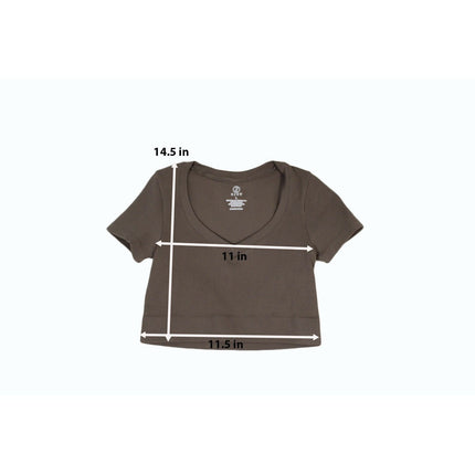 Teen Girls Crop Top ZJCT Teen Girls Brown Crop Top Size Small