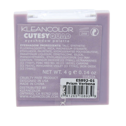 Eye Shadow KleanColor Cutesy Quad Eye Shadow Palette In 4 Colors  Prism Verbana