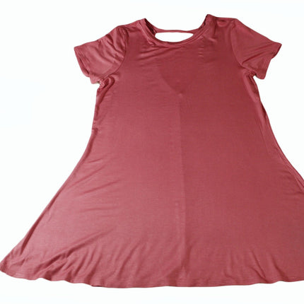 Women Top Love Cameron Women Open Back Tunic Size L Dusty Rose