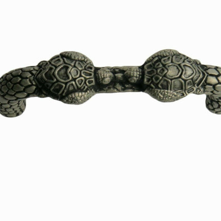 Vicenza Designs K1059 Pollino Turtle Pull 3-Inch Polished Silver