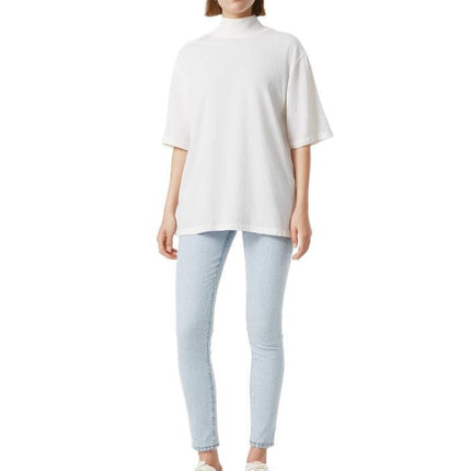 Women Top EP Modern by Evan-Picone Womens Elbow Sleeve Mock Neck Top SZ L Beige