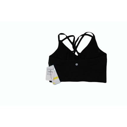 Zella Black Ribbed Seamless Sports Bra Crisscross Straps Size M