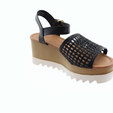 Women Sandals Platform Heels Sandals Size 6.5 Black