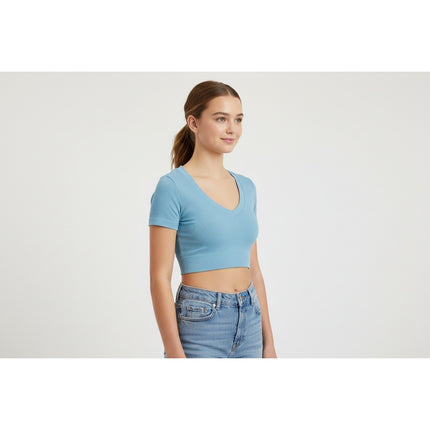 Teen Girls Crop Top ZJCT Teen Girls Baby Blue Crop Top Size Small