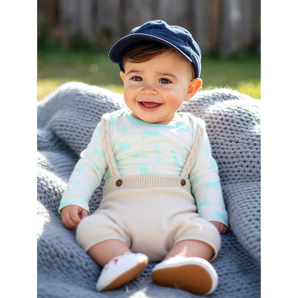 Infant Outfit Cat & Jack Infant Cable Strap Sweater Romper Outfit Size 0-3M Crea