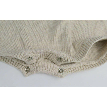 Cat & Jack Baby Cable Strap Sweater Romper Set 3-6 Months Ivory