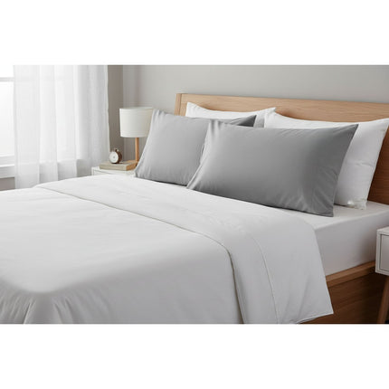 Mainstays Comfort Chill Pillowcases King Set of 2 Cooling Microfiber Grey
