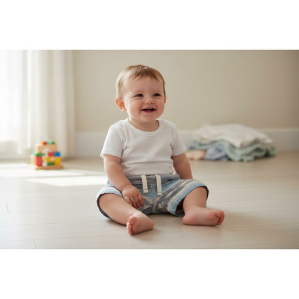 Baby Boys Shorts Cherokee Baby Boys Striped Shorts Elastic Waist Size 12M