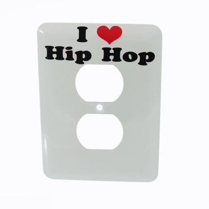 Outlet Cover 3d Rose I Love Hip Hop 2 Plug Outlet Cover 3.5 x 5 Inches