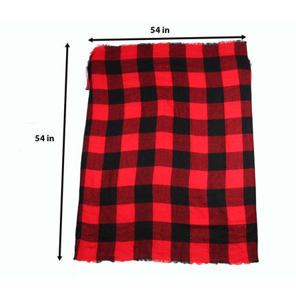Women Scarf Unbranded Women Chunky Buffalo Plaid Scarf Wrap Oversized Fringe