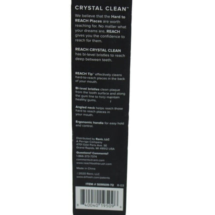 Toothbrush Reach Crystal Clean Medium Adult Toothbrush Blue