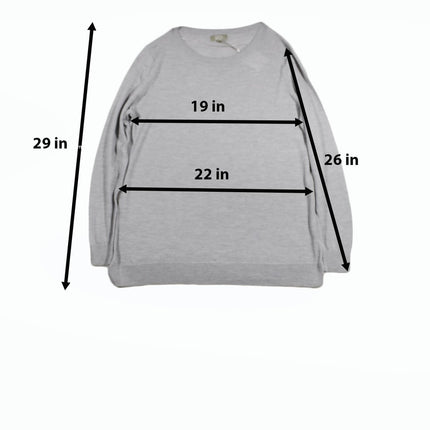 Women Sweater Charter Club Women Merino Wool Long Sleeve Gray Sweater Size XL