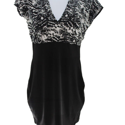 Mixxology Junior Halter Back Dress Size M Black/White
