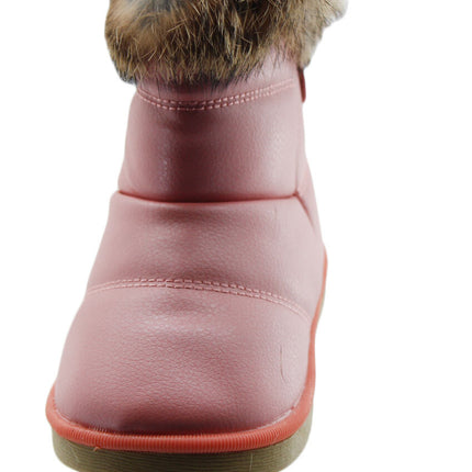 Toddler Boots Unbranded Faux Fur Lined Bootie Size 27 (10.5) Coral