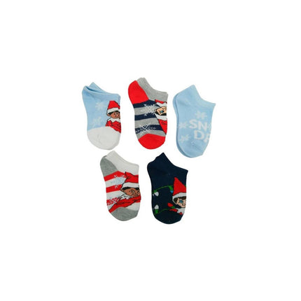 5 Pack Elf On The Shelf Snow Days No Show Socks Size 4-6  Shoe Size 7-10 2 Count